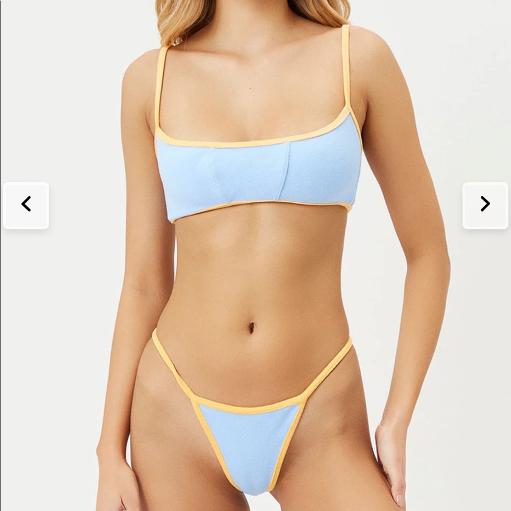 SELLING BOTH TOGETHER: Frankies Bikinis Harmony Terry Bralette Bikini - Bluebird